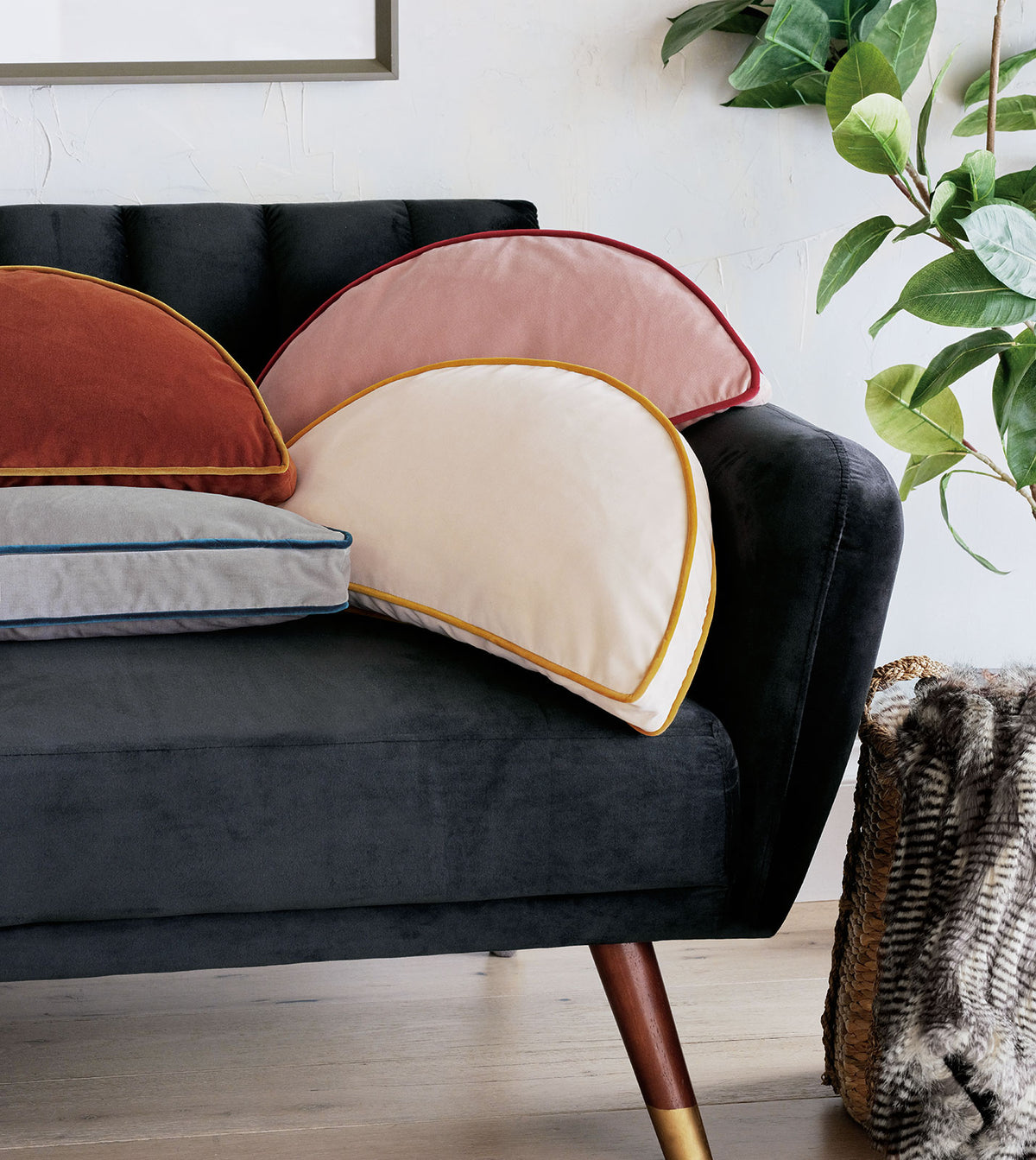 Uma Demilune Decorative Pillow in Ivory
