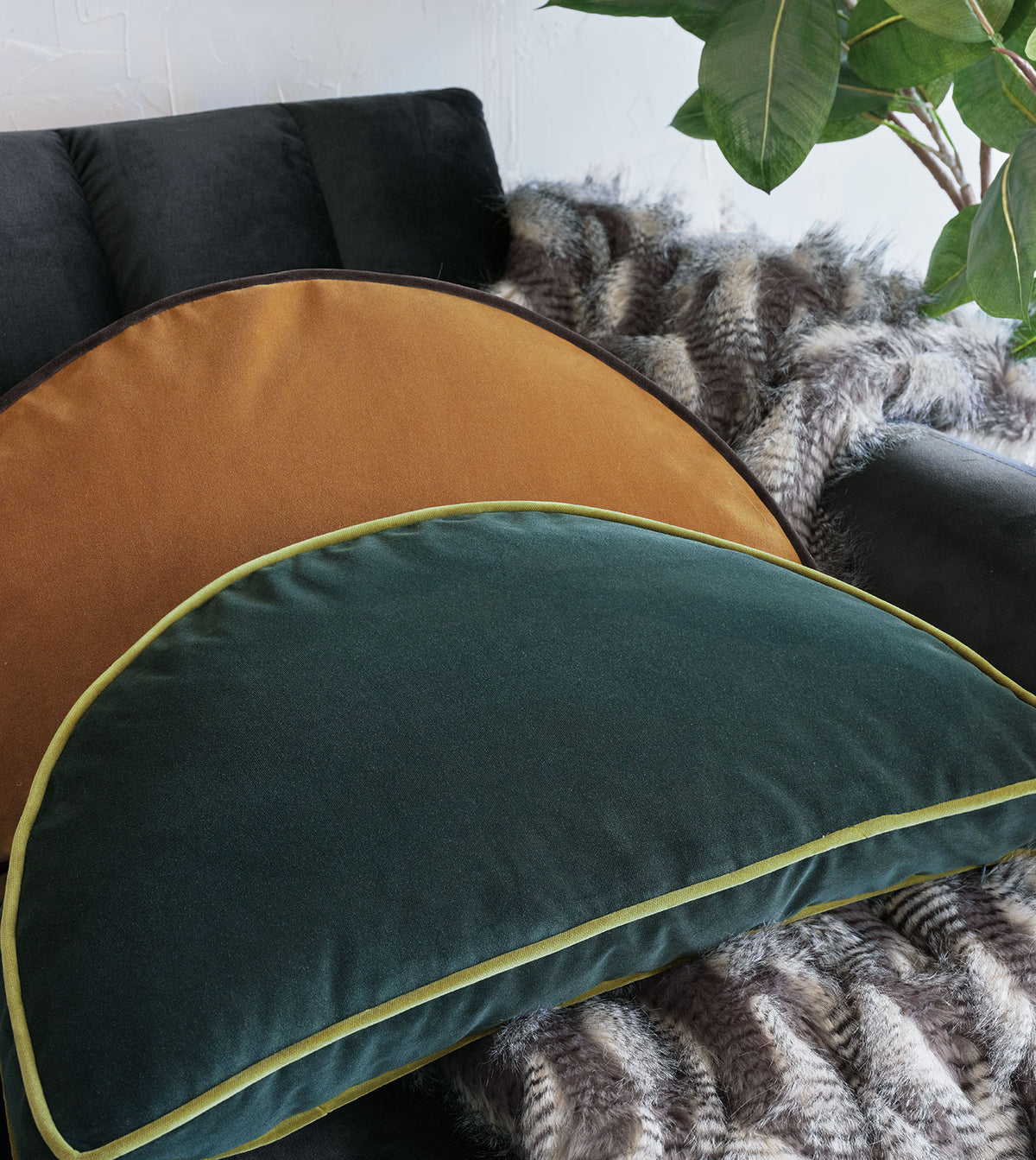 Uma Demilune Decorative Pillow in Emerald