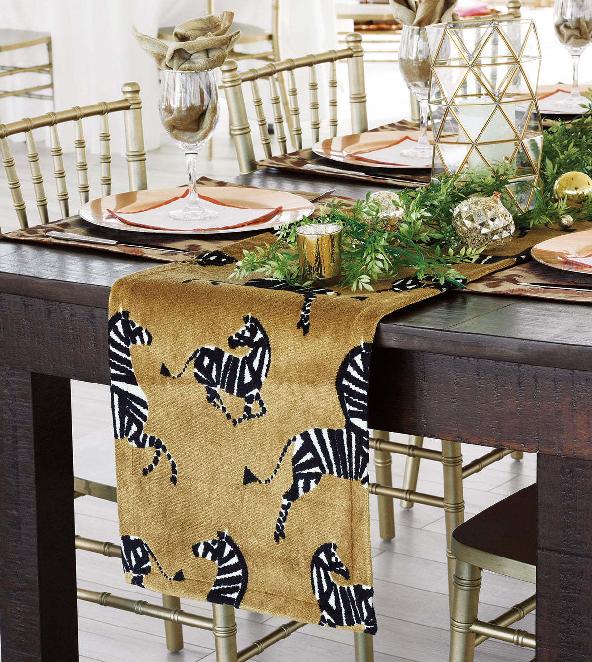 Tenenbaum Zebra Table Runner in Honey