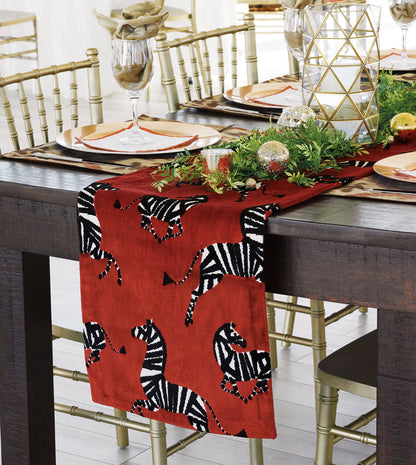 Tenenbaum Zebra Table Runner in Cherry