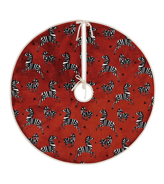 Tenenbaum Zebra Tree Skirt in Cherry