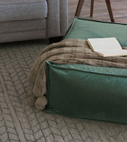 Brinsley Pom Pom Knit Throw In Tan