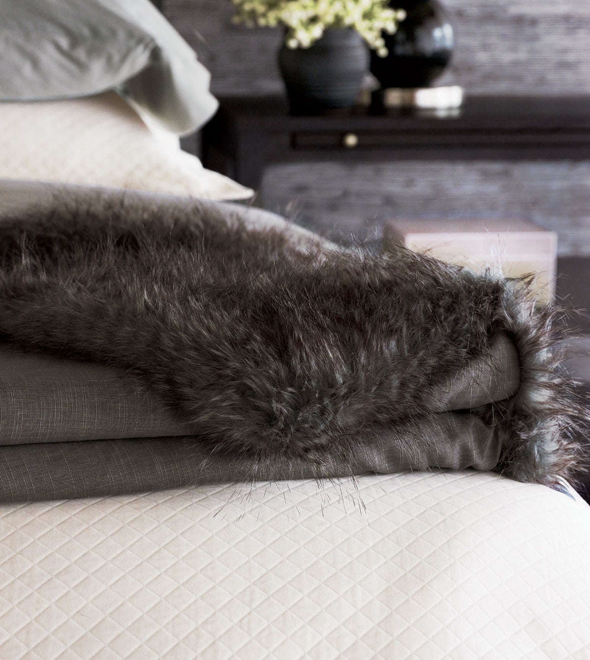 Indochine Faux Fur Throw